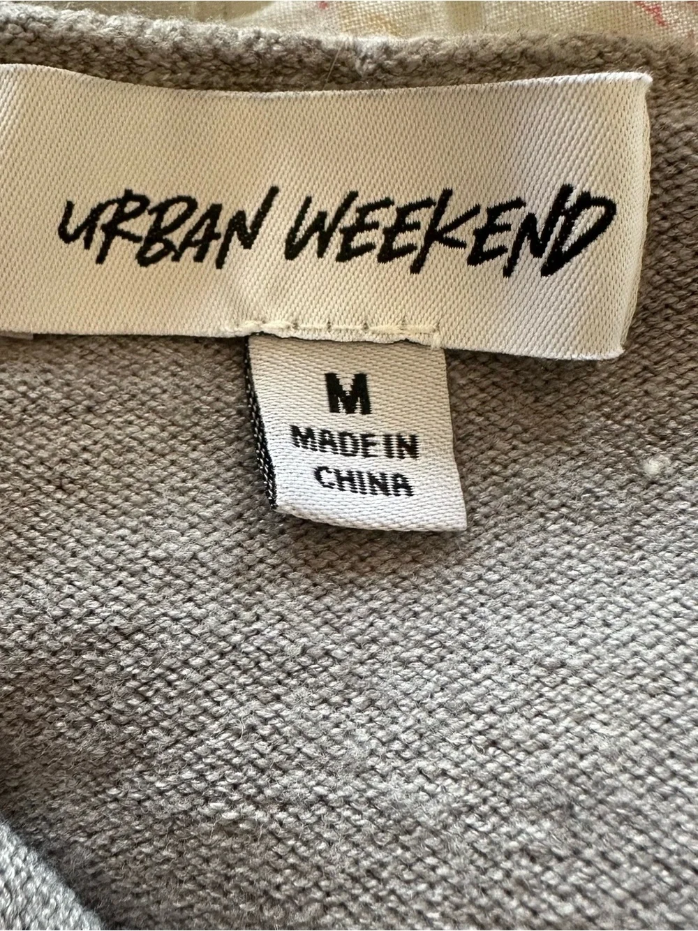 Urban Weekend Women’s Gray Zip Hoodie Jacket with Red Bow Embroidery size Medium